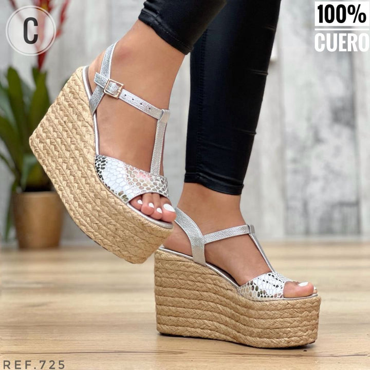 Plataforma mujer en Cuero, Zapatos mujer